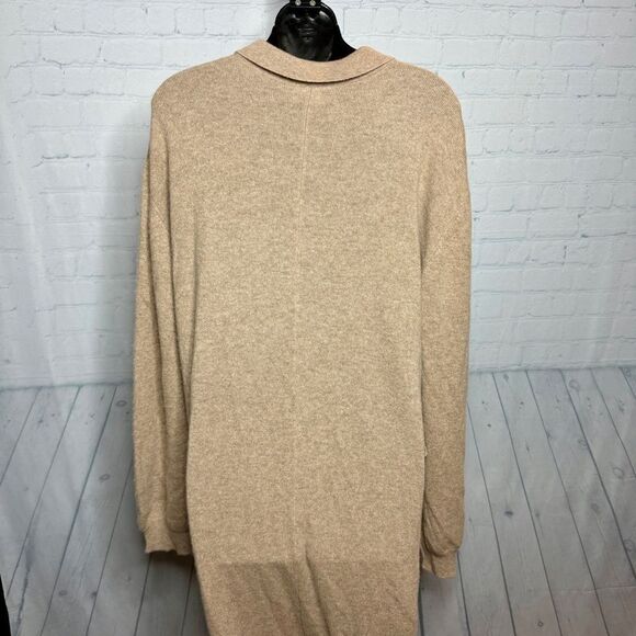 NEW Nordstrom tan cashmere knit straight leg jumpsuit size large luxurious - Picture 6 of 11